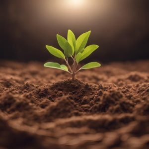 Amazon rainforest - Tree emerging from brown soil